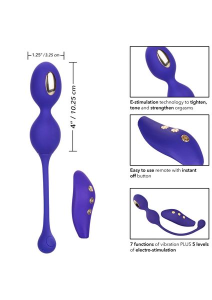 Вагінальні кульки CalExotics E-stim Dual Kegel Exerciser, 19,7 см (фіолетовий) 7804 фото