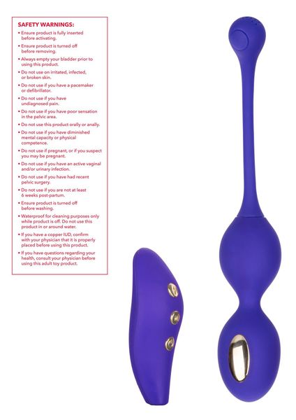 Вагінальні кульки CalExotics E-stim Dual Kegel Exerciser, 19,7 см (фіолетовий) 7804 фото