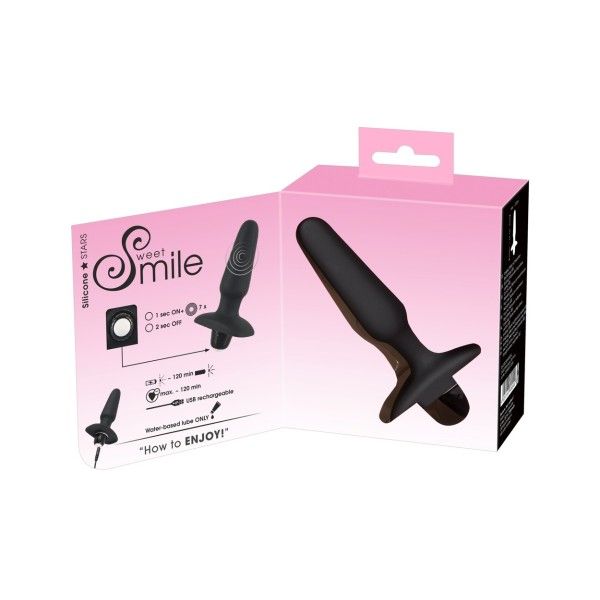 Korek analny Sweet Smile Rechargeable Butt Plug, 14 cm (czarny) 36005 zdjęcie