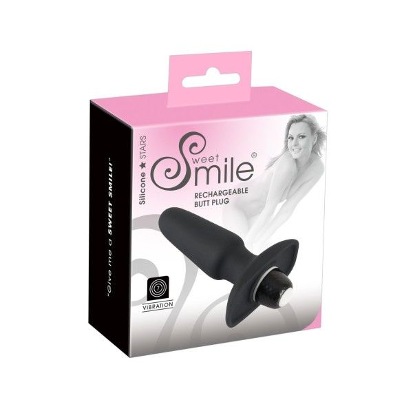 Анальная пробка Sweet Smile Rechargeable Butt Plug, 14 см (черный) 36005 фото