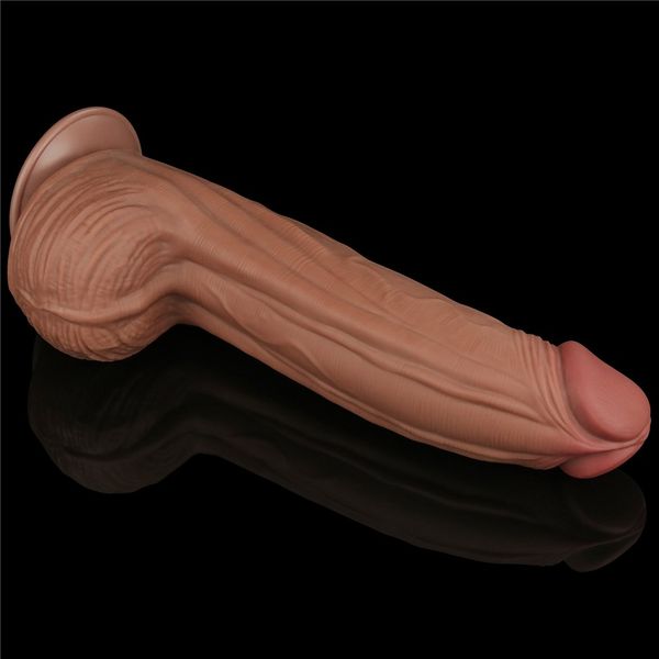 Dildo LoveToy Sliding-Skin Dual Layer Dong King Sized, 31 cm (brązowy) 22400 zdjęcie