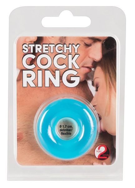 Эрекционное кольцо Stretchy Cock Ring, 4 см (голубой) 4959 фото