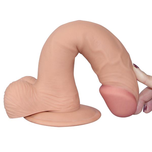 Dildo z przyssawką LoveToy The Ultra Soft Dude Flesh, 22 cm (w kolorze cielistym) 14175 zdjęcie