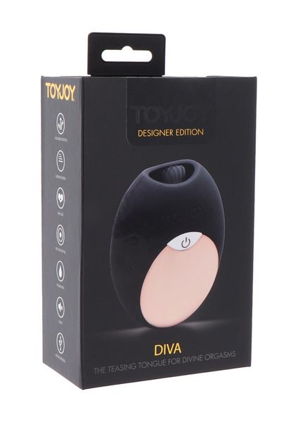 Stymulator łechtaczki Diva The Teasing Tongue For Divine Orgasms, 7,2 cm (czarny) 7611 zdjęcie