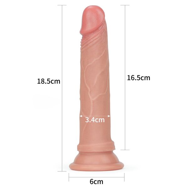 Dildo Dual-Layered Liquid Silicone Nature Cock, 18,5 cm (w kolorze cielistym) 22110 zdjęcie