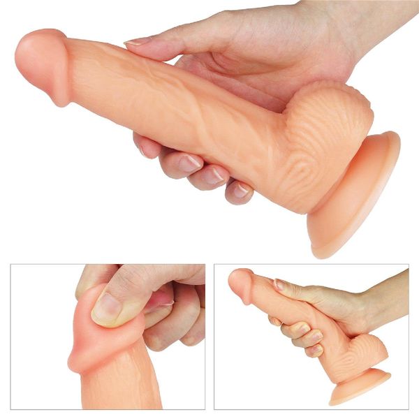 Realistyczne dildo LoveToy The Ultra Soft Dude, 20 cm (w kolorze cielistym) 14177 zdjęcie