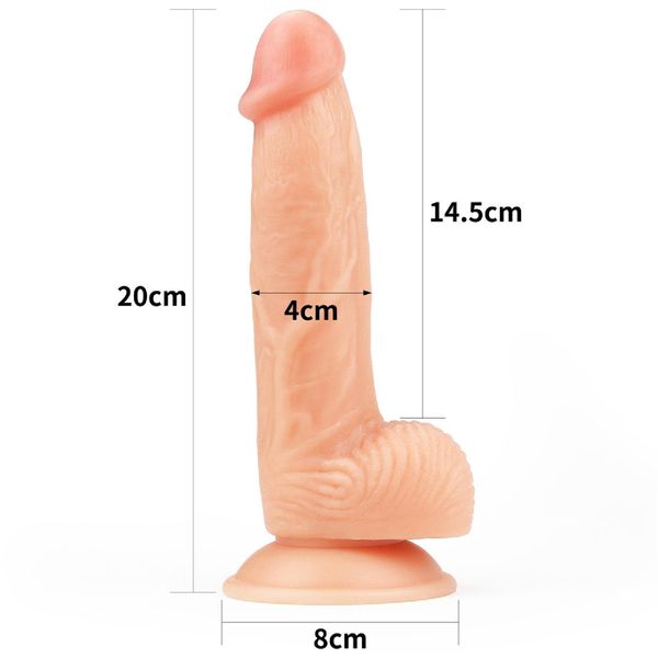 Realistyczne dildo LoveToy The Ultra Soft Dude, 20 cm (w kolorze cielistym) 14177 zdjęcie