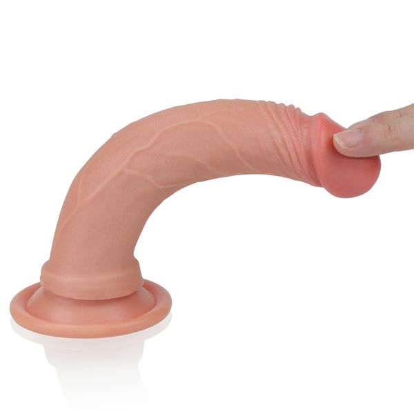 Фаллоимитатор Dual-Layered Liquid Silicone Nature Cock, 18,5 см (телесный) 22110 фото