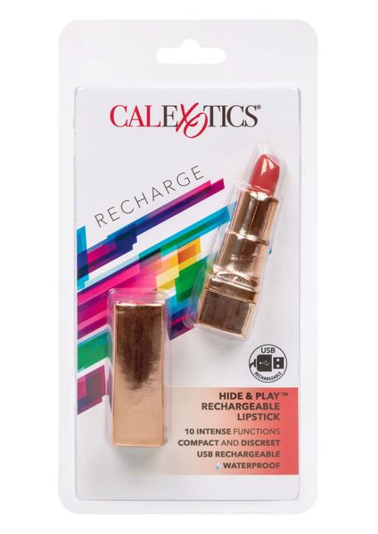 Вібратор для клітора CalExotics Hide & Play Lipstick Recharge, 7,5 см (червоний) 7807 фото