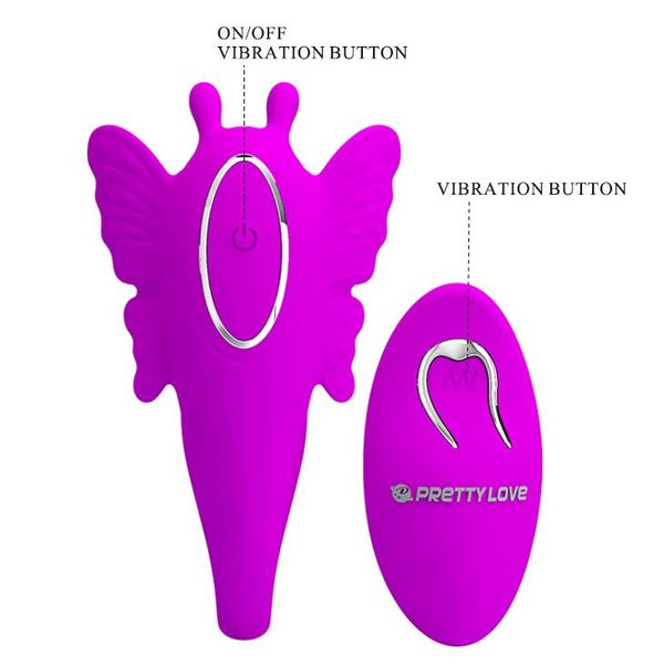 Вібратор для пар Pretty Love Chimera RC Stimulator, 8.5 см (фіолетовий) 11139 фото