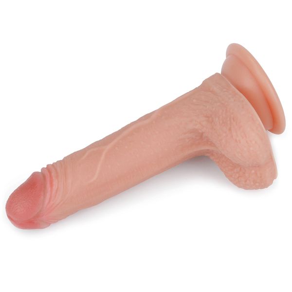 Dildo z przyssawką Dual-Layered Silicone Cock Flesh, 18 cm (w kolorze cielistym) 14426 zdjęcie