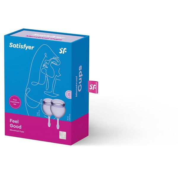 Kubeczki menstruacyjne Satisfyer Feel Good, 2 sztuki (fioletowe) 9375 zdjęcie