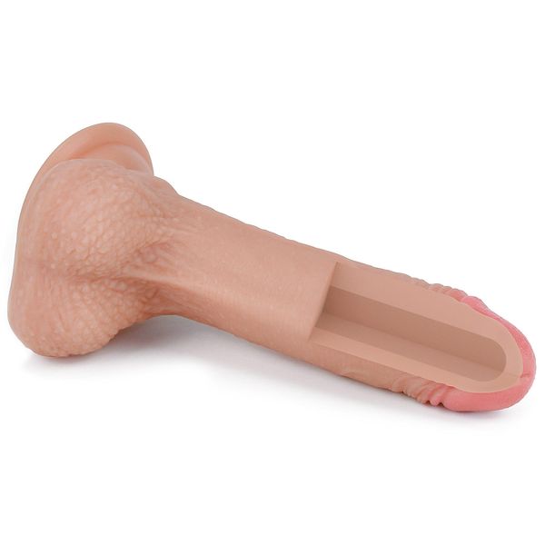 Dildo z przyssawką Dual-Layered Silicone Cock Flesh, 18 cm (w kolorze cielistym) 14426 zdjęcie