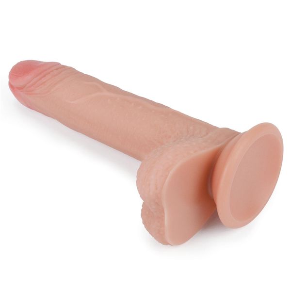 Dildo z przyssawką Dual-Layered Silicone Cock Flesh, 18 cm (w kolorze cielistym) 14426 zdjęcie