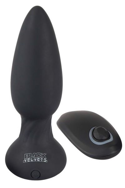 Анальна пробка Black Velvets Rotating & Vibrating Plug, 14 см (чорний) 9586 фото