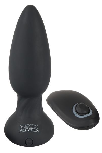 Анальная пробка Black Velvets Rotating & Vibrating Plug, 14 см (черный) 9586 фото