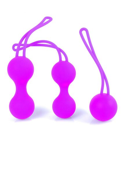 Zestaw kulek dopochwowych Boss Series Silicone Kegal Balls, 3 szt (fioletowy) 10031 zdjęcie