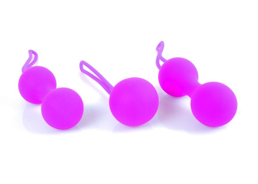 Набір вагінальних кульок Boss Series Silicone Kegal Balls, 3 шт (фіолетовий) 10031 фото