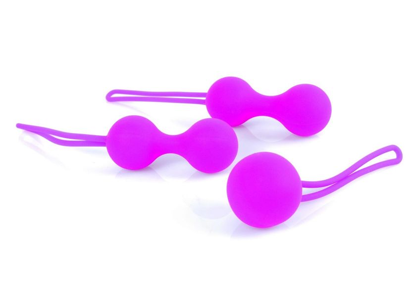 Zestaw kulek dopochwowych Boss Series Silicone Kegal Balls, 3 szt (fioletowy) 10031 zdjęcie