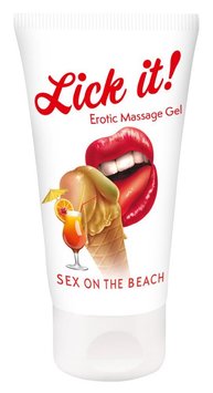 Масажний гель-лубрикант на водній основі Lick it! коктейль Секс на пляжі, 50 ml 30375 фото