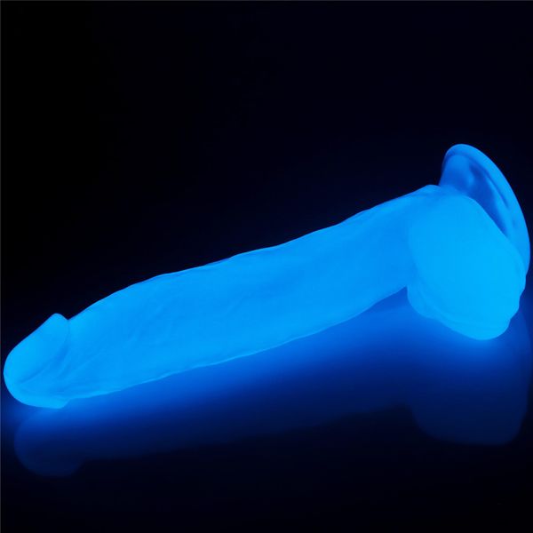 Neonowe dildo LoveToy Lumino Play, 26 cm (niebieski) 14678 zdjęcie