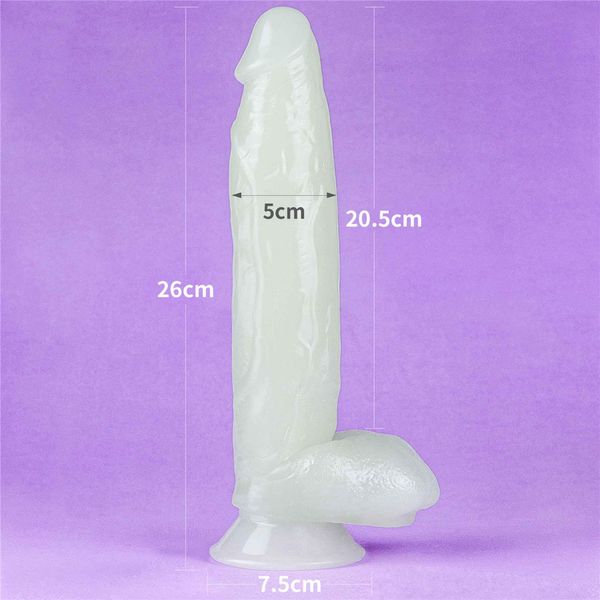 Neonowe dildo LoveToy Lumino Play, 26 cm (niebieski) 14678 zdjęcie