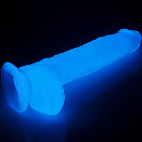 Neonowe dildo LoveToy Lumino Play, 26 cm (niebieski) 14678 zdjęcie