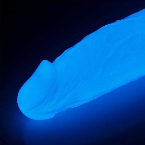 Neonowe dildo LoveToy Lumino Play, 26 cm (niebieski) 14678 zdjęcie