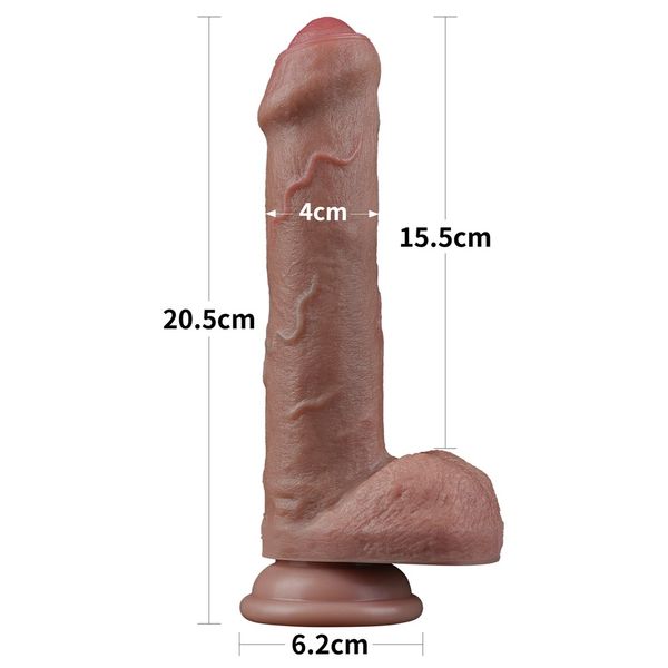 Dildo Lovetoy Dual-Layered Silicone Nature, 20,5 cm (brązowy) 23368 zdjęcie