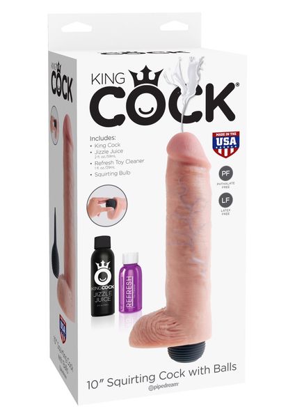 Dildo z wytryskiem King Cock Squirting Cock, 25,4 cm (w kolorze cielistym) 6695 zdjęcie