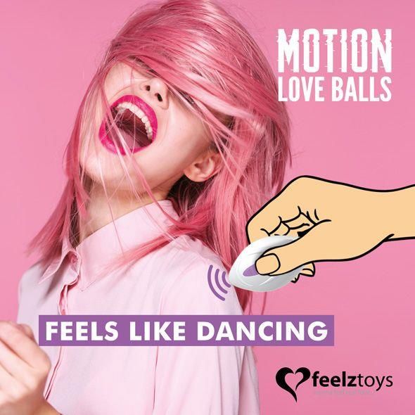 Kulki gejszy z wibracją FeelzToys Motion Love Balls Foxy, 8 cm (fioletowy) 12654 zdjęcie