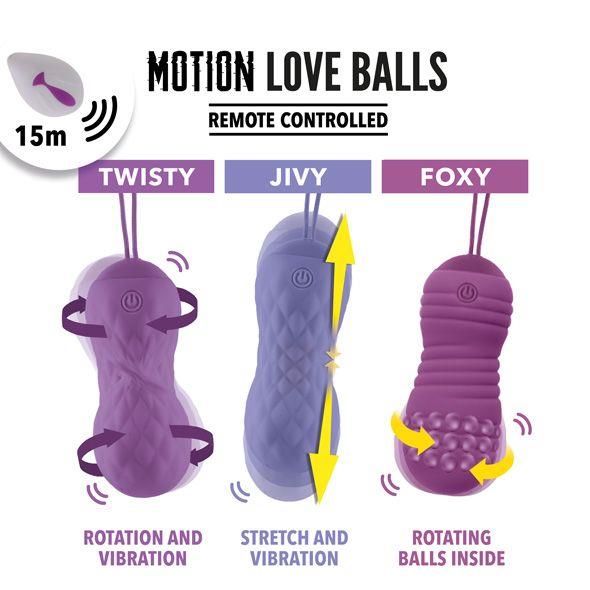 Вагинальные шарики с вибрацией FeelzToys Motion Love Balls Foxy, 8 см (фиолетовый) 12654 фото