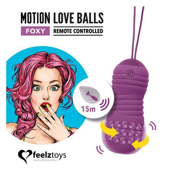 Kulki gejszy z wibracją FeelzToys Motion Love Balls Foxy, 8 cm (fioletowy) 12654 zdjęcie