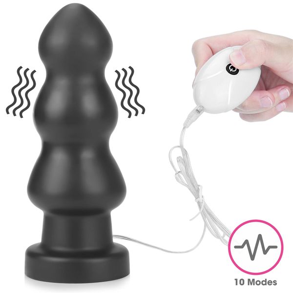 Анальна пробка LoveToy King Sized Vibrating Anal Rigger, 20 см (чорний) 14435 фото