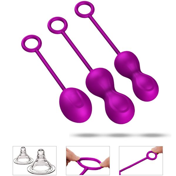 Набор вагинальных шариков Foxshow Kegel Balls Set, 3 шт (фиолетовый) 11232 фото