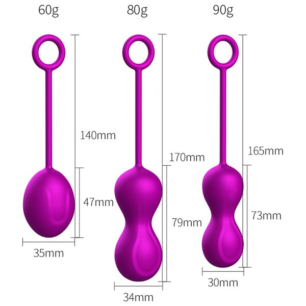 Набор вагинальных шариков Foxshow Kegel Balls Set, 3 шт (фиолетовый) 11232 фото