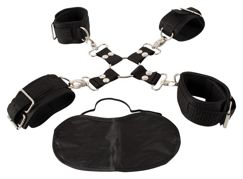 Фиксаторы с наручниками Pipedream Heavy-Duty Hogtie Kit (черный) 4111 фото