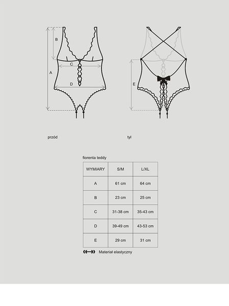 Body Obsessive Fiorenta, S/M (czarny) 6116 zdjęcie