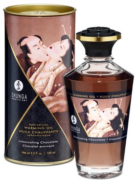 Rozgrzewający olejek do masażu Shunga Aphrodisiac Warming Oil czekolada, 100 ml 15132 zdjęcie