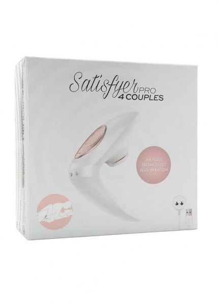 Вібратор з вакуумною стимуляцією для пар Satisfyer Pro 4 Couples, 12,3 см (білий) 8771 фото