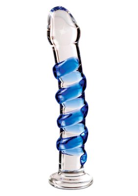 Szklane dildo Icicles №05, 17,8 cm (niebieski) 4094 zdjęcie