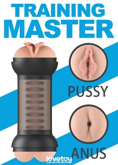 Masturbator dwustronny LoveToy Traning Master Double Side Stroker, 22 cm (w kolorze cielistym) 21955 zdjęcie