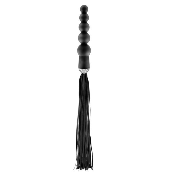 Flogger ze stymulatorem analnym Fetish Tentation Whip with Rosary Handle, 49 cm (czarny) 18083 zdjęcie