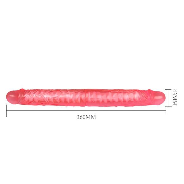 Dwustronne dildo Baile Double Dong, 36 cm (czerwony) 9043 zdjęcie