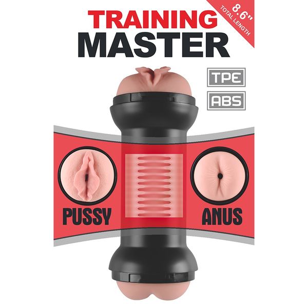 Masturbator dwustronny LoveToy Traning Master Double Side Stroker, 22 cm (w kolorze cielistym) 21955 zdjęcie