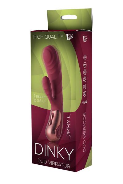 Вібратор Dream Toys Dinky Duo Vibrator Jimmy K, 19,4 см (бордовий) 16267 фото