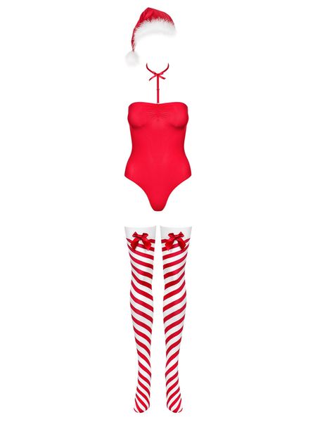 Erotyczne body Obsessive Kissmas, L/XL (czerwony) 10048 zdjęcie