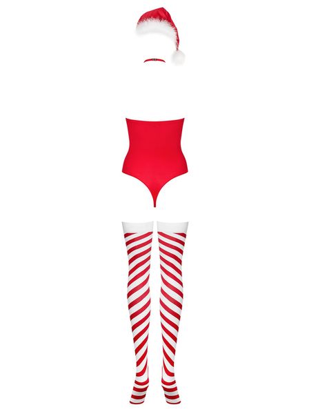 Erotyczne body Obsessive Kissmas, L/XL (czerwony) 10048 zdjęcie