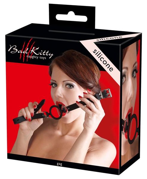 Кляп Bad Kitty Gag Silicone (чорний) 6779 фото