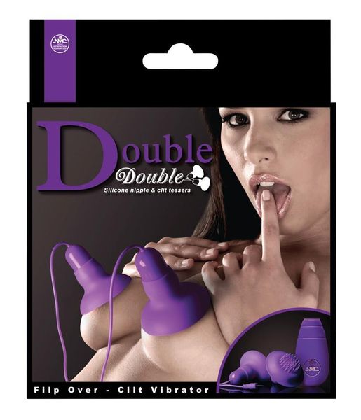 Помпа для сосків з вібрацією Orion Double Double Nipple and Clitoris Stimulators, 7 см (фіолетовий) 9558 фото